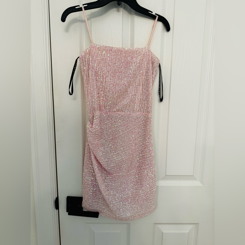 Katie J NYC Light Pink Sequin Dress Size 10-12